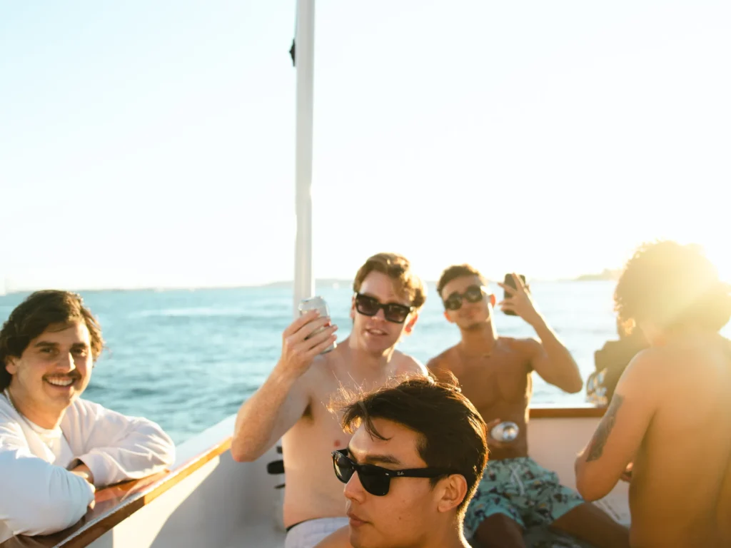 guys on hot tub boat in DC