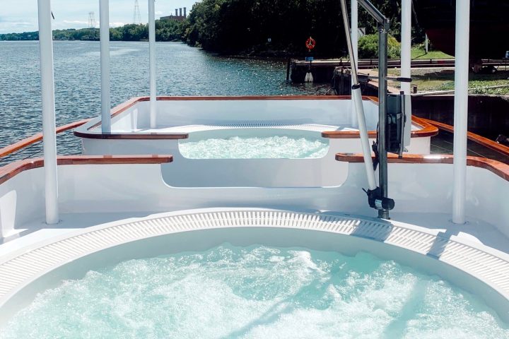 empty DC hot tub boat