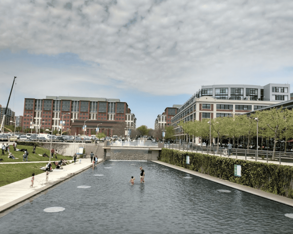 a group of people standing in Yards Park washington DC