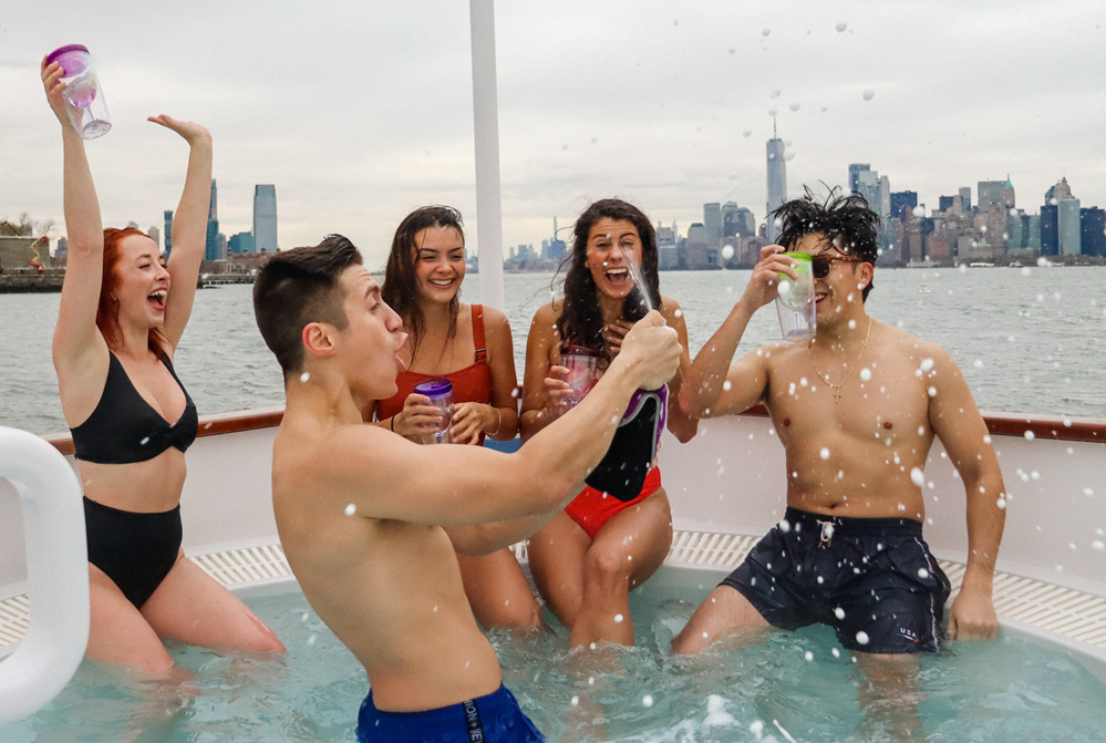 Sweet 16 birthday party on a hot tub boat in DC