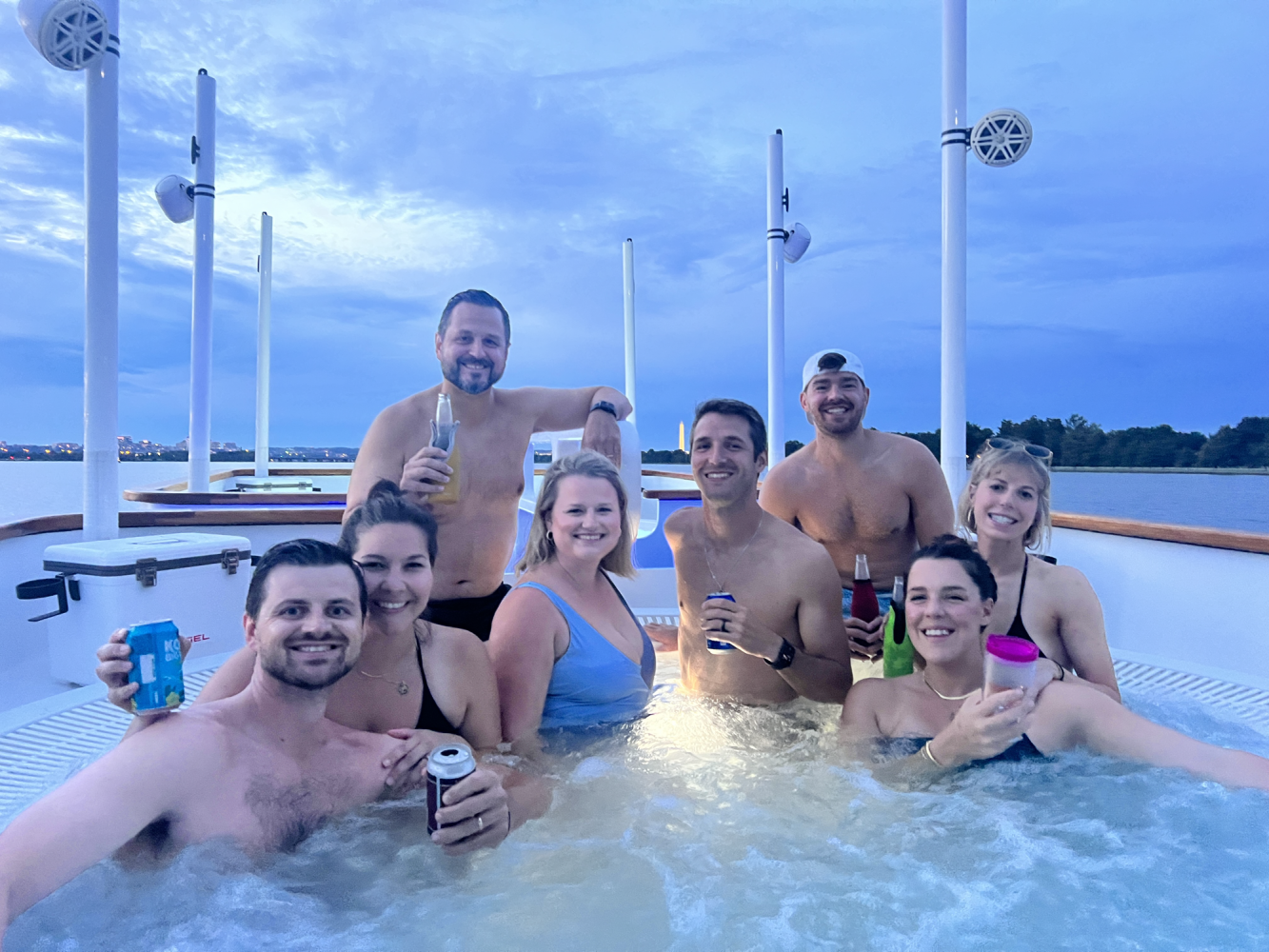 Birthday party on a hot tub boat in DC