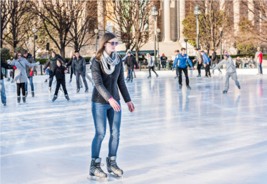 Woman Ice skating in washington dc