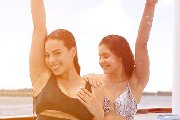 bachelorette party on a hot tub boat